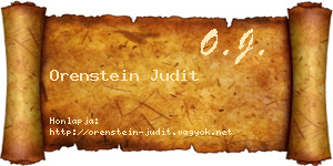 Orenstein Judit névjegykártya